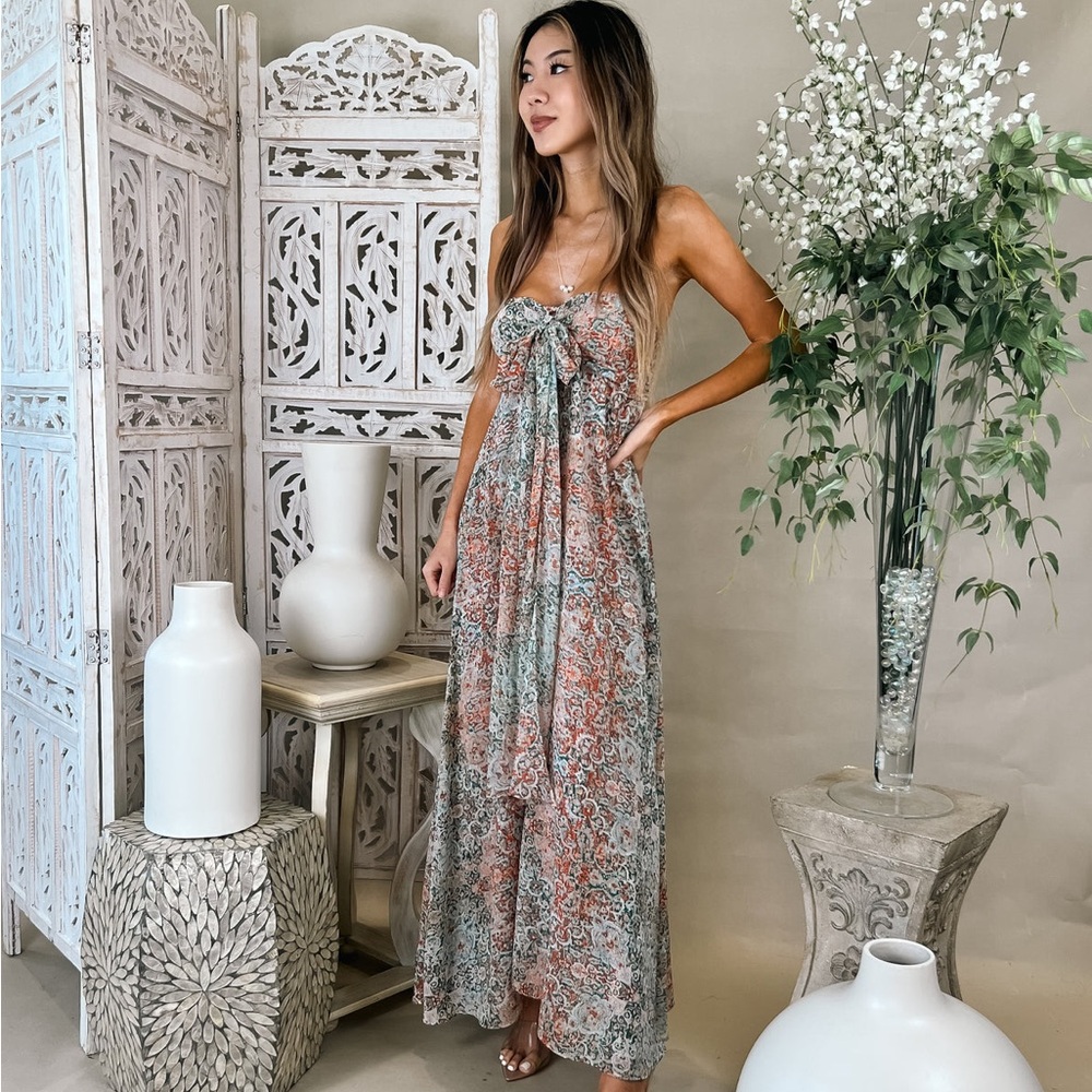 Misa Los Angeles Multicolor Emine Floral Maxi Dress NWT